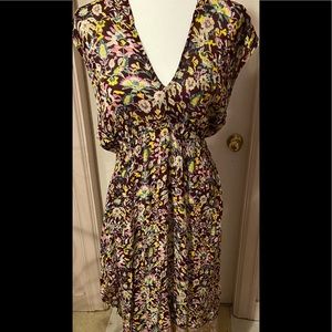 Boho Free People Floral Dress Criss Cross Back Small/Med